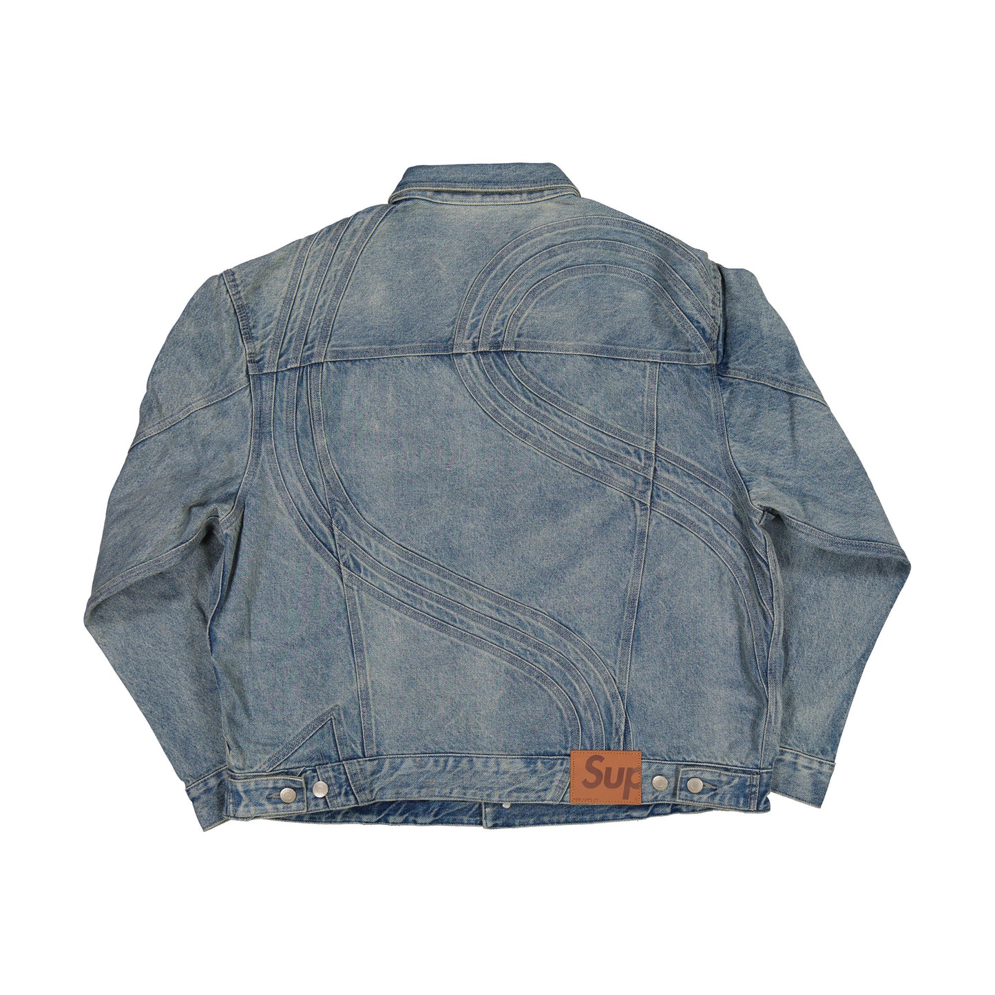 Supreme S Logo Denim Trucker Jacket Washed Blue L/S (SS24)