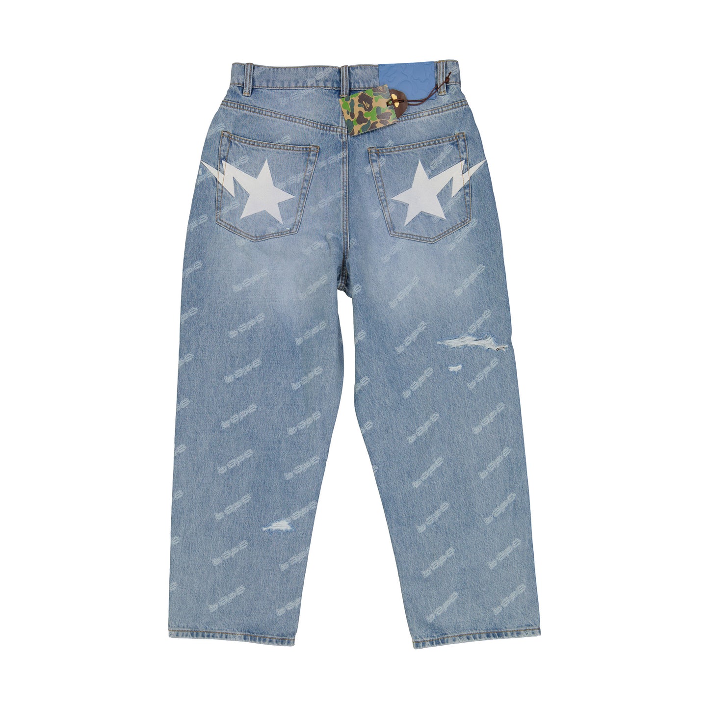 BAPE Hexagram Laser Destroy Denim Pants (SS24)