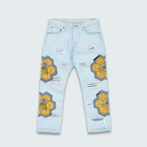 FLUX Distressed Beehive Blue Denim Pant