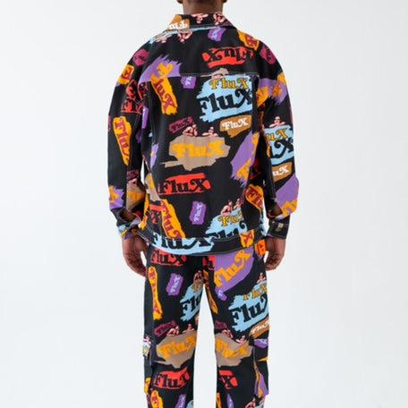 FLUX Black Multicolor Denim Jacket
