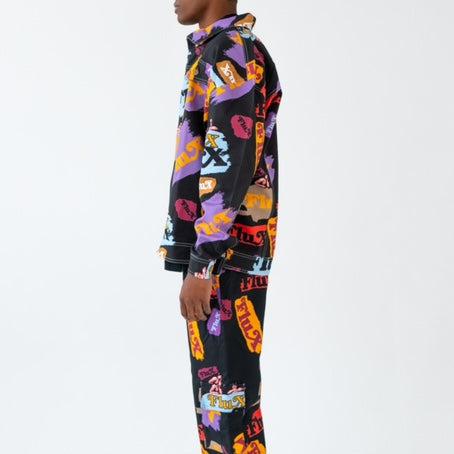 FLUX Black Multicolor Denim Jacket