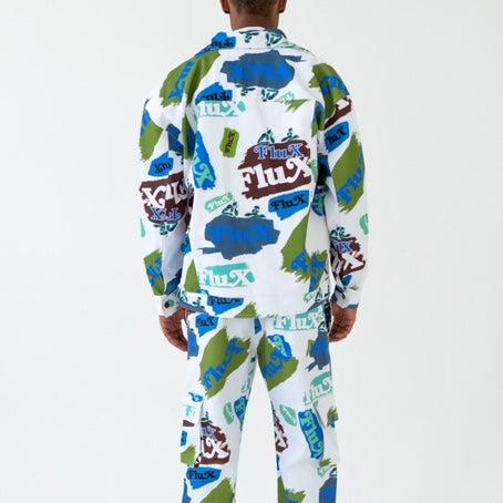 FLUX White Multicolor Denim Jacket