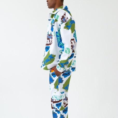 FLUX White Multicolor Denim Jacket