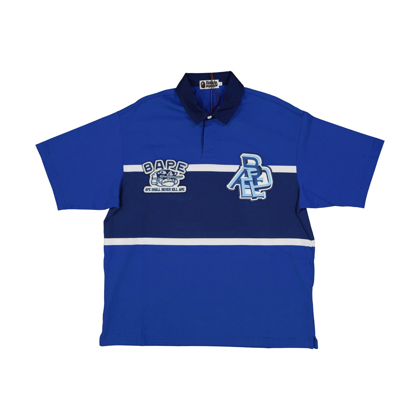 BAPE Color Blocking Oversized Rugby Polo