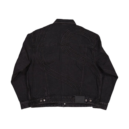 Supreme S Logo Denim Trucker Jacket Washed Black L/S (SS24)