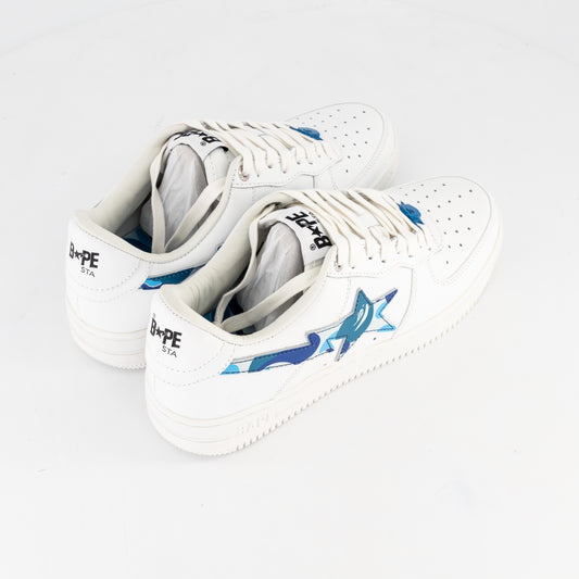 A Bathing Ape Bape Sta Low White ABC Camo Blue (DS)